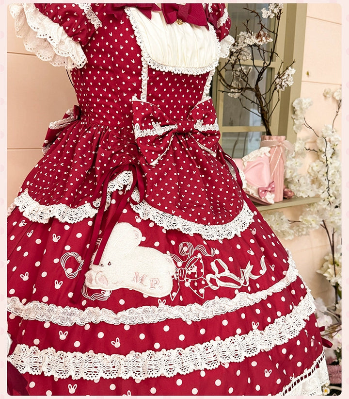Mademoiselle Pearl~Bow Rabbit~IP Collab Sweet Lolita OP in Multiple Styles 43054:763915