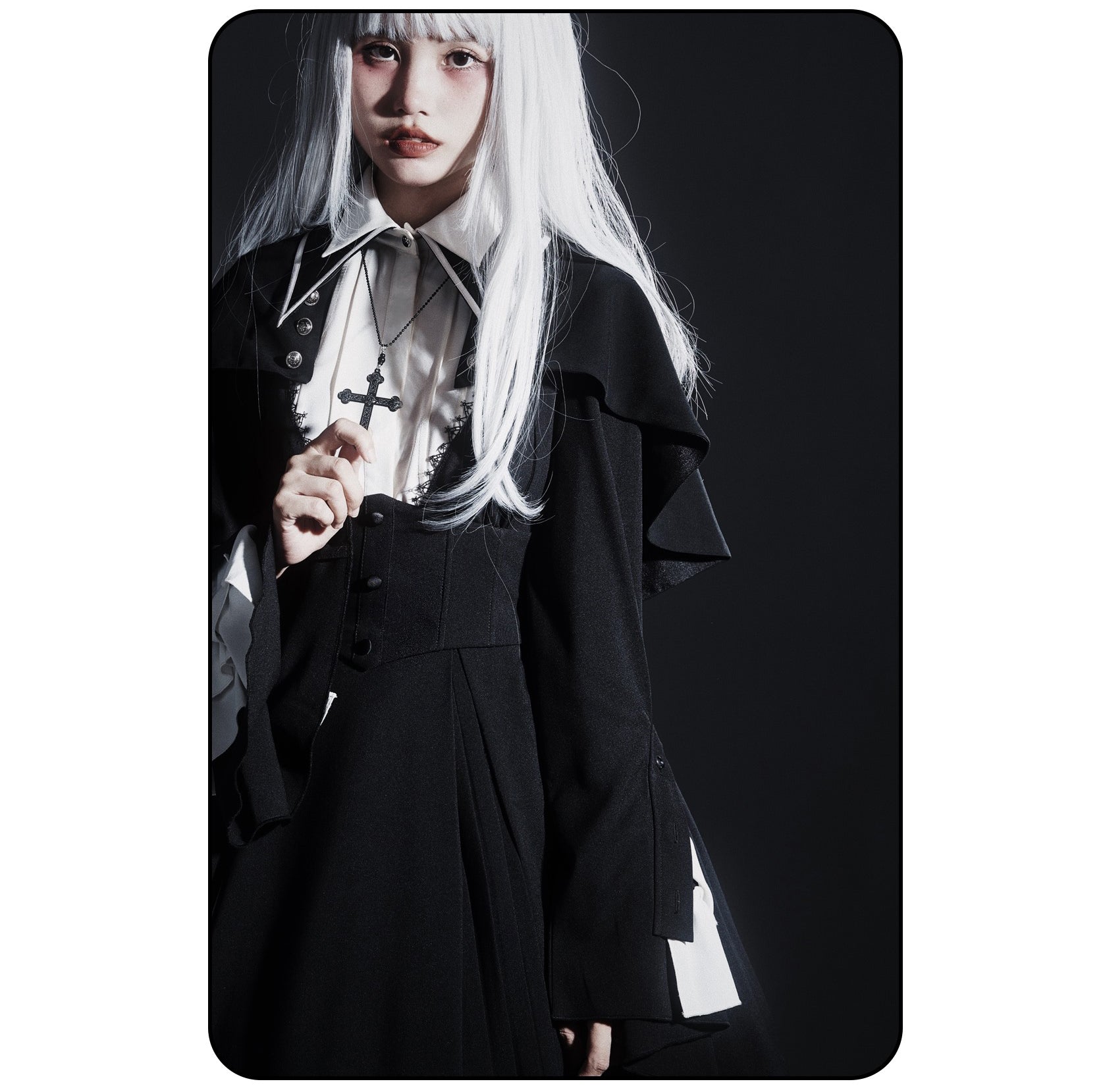 Susin Lolita~Cross Praise~Nun Style Gothic Lolita Dress and Blouse 12878:182230