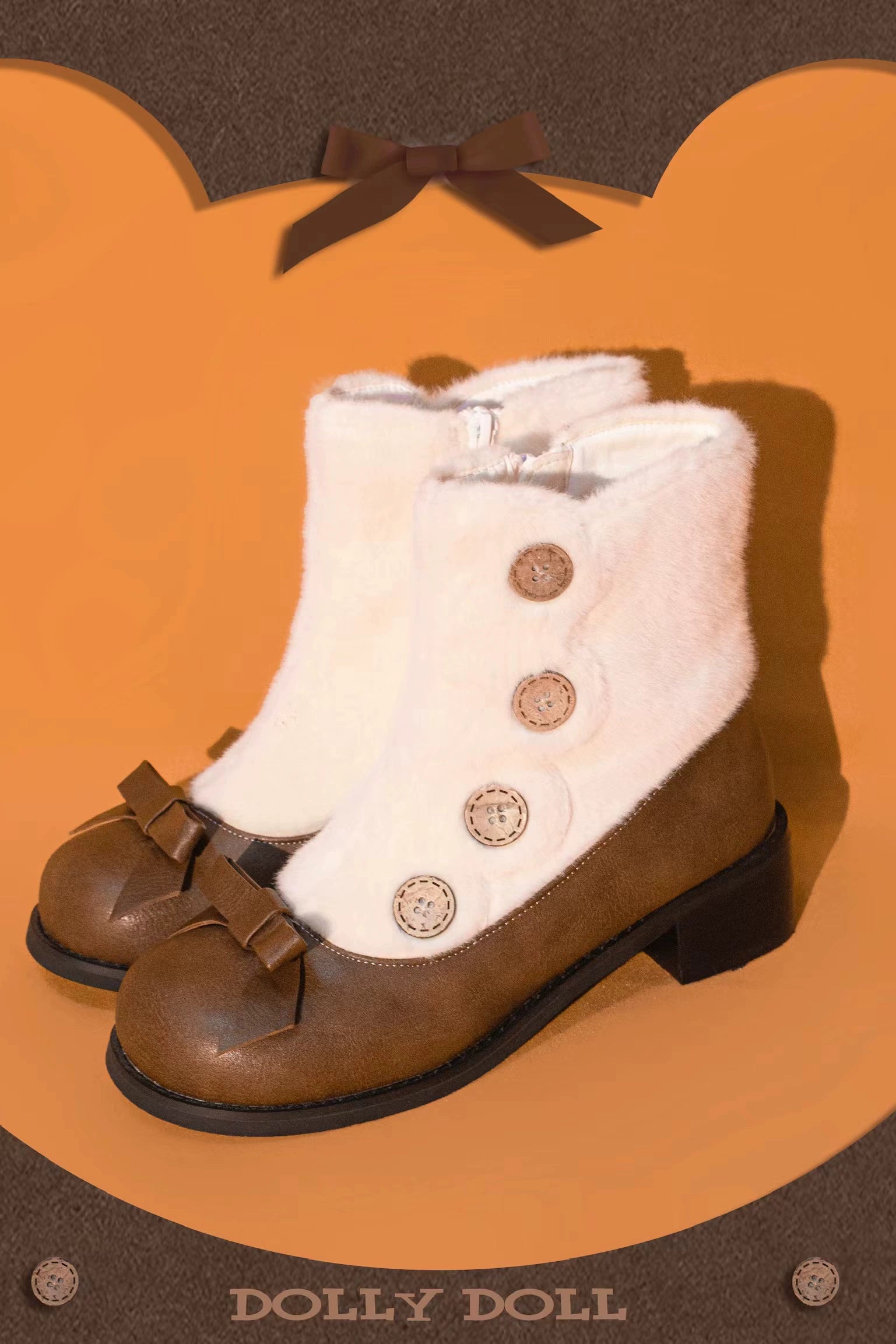Dolly Doll~Winter Lolita Boots Fur Mary Jane Lolita Low Heel Shoes 32674:403468