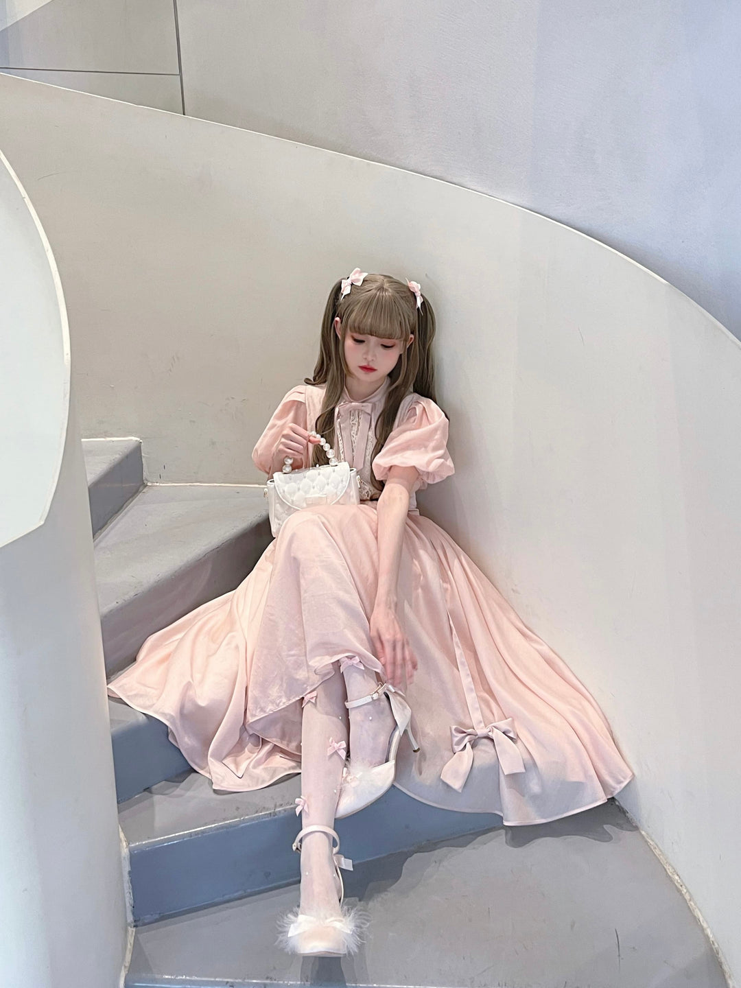 Pure Tea For Dream~Swan Lake~Sweet Lolita Shoes Satin Lolita Hight Heels 42090:733811