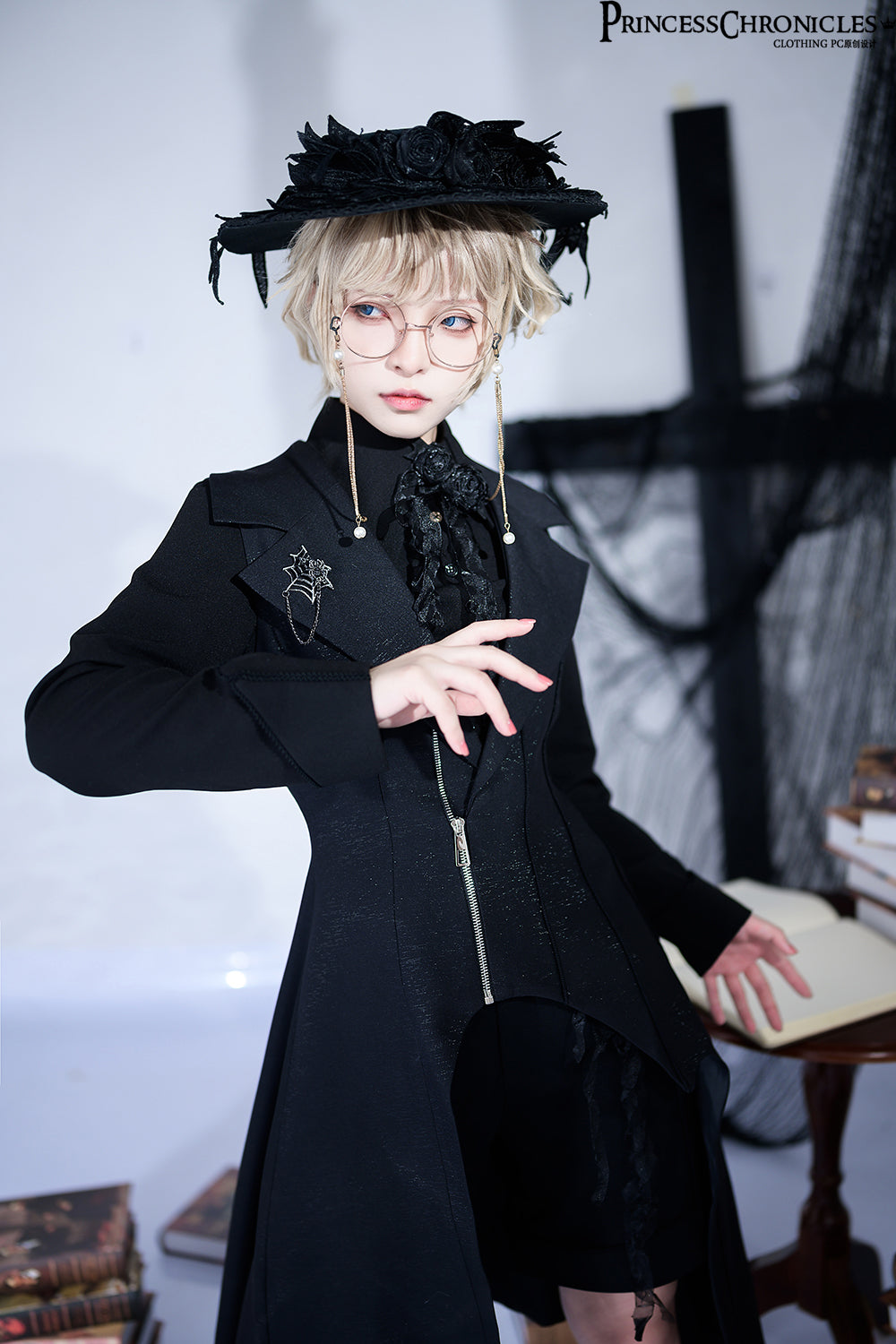 Princess Chronicles~Wind~Gothic Lolita handsome Black Long Vest   