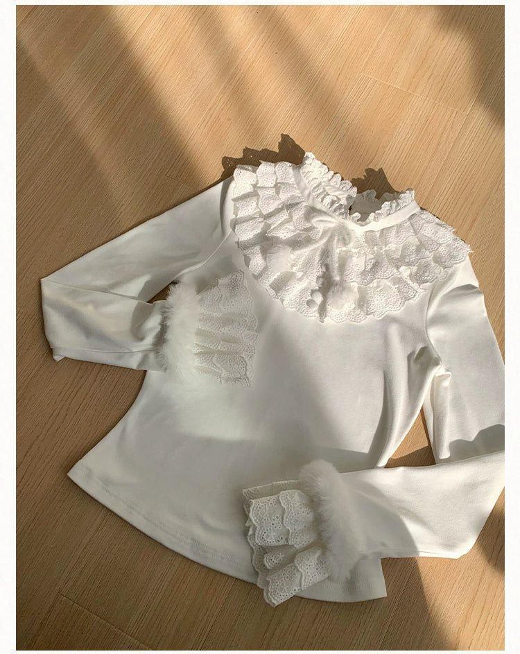 With PUJI - Frostfall - Winter Sweet Lolita Inner Wear, Layered Lace 44284:802083