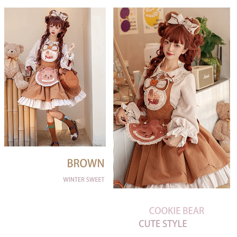 OCELOT~Sweet Lolita JSK Cute Bear Lolita Dress Set