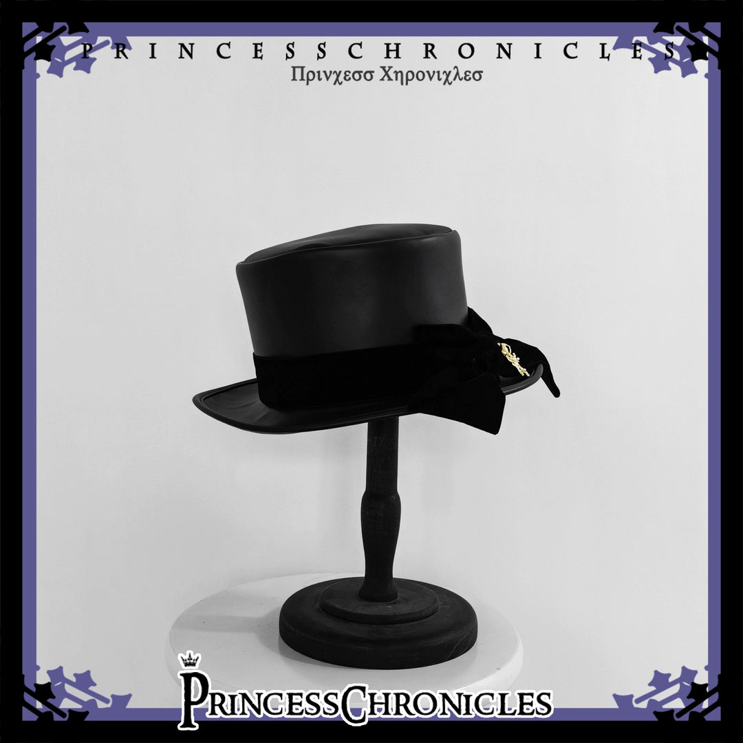 Princess Chronicles~Doll~Black Ouji Lolita Hat Retro Prince Bowler Hat M Black