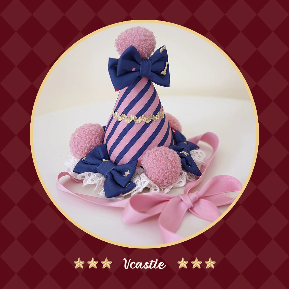 Vcastle~Circus~IP Collab Sweet Lolita Accessories Circus Lolita Headdress Dark blue party hat only