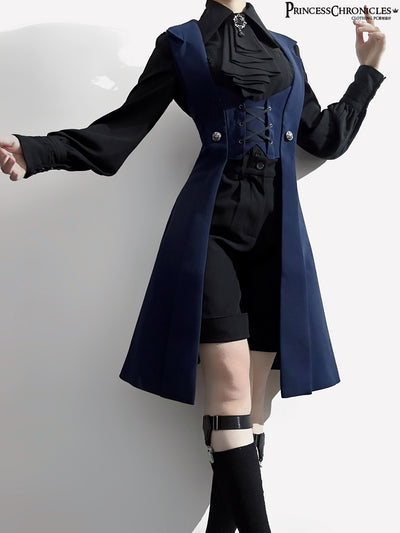 Princess Chronicles~Dark Night Overture~Gothic Lolita Handsome Long Slim Vest   