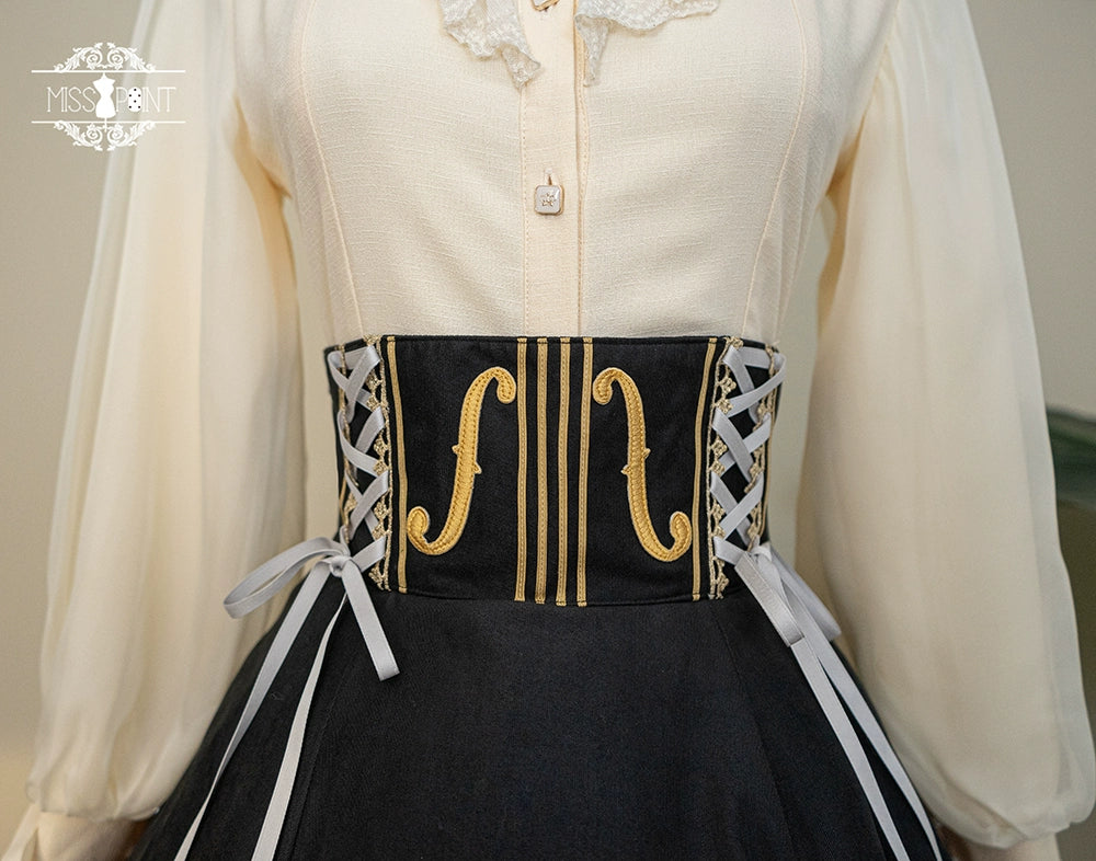 Miss Point~Golden Movement~Elegant Lolita Fishbone Skirt Customized 32242:381282