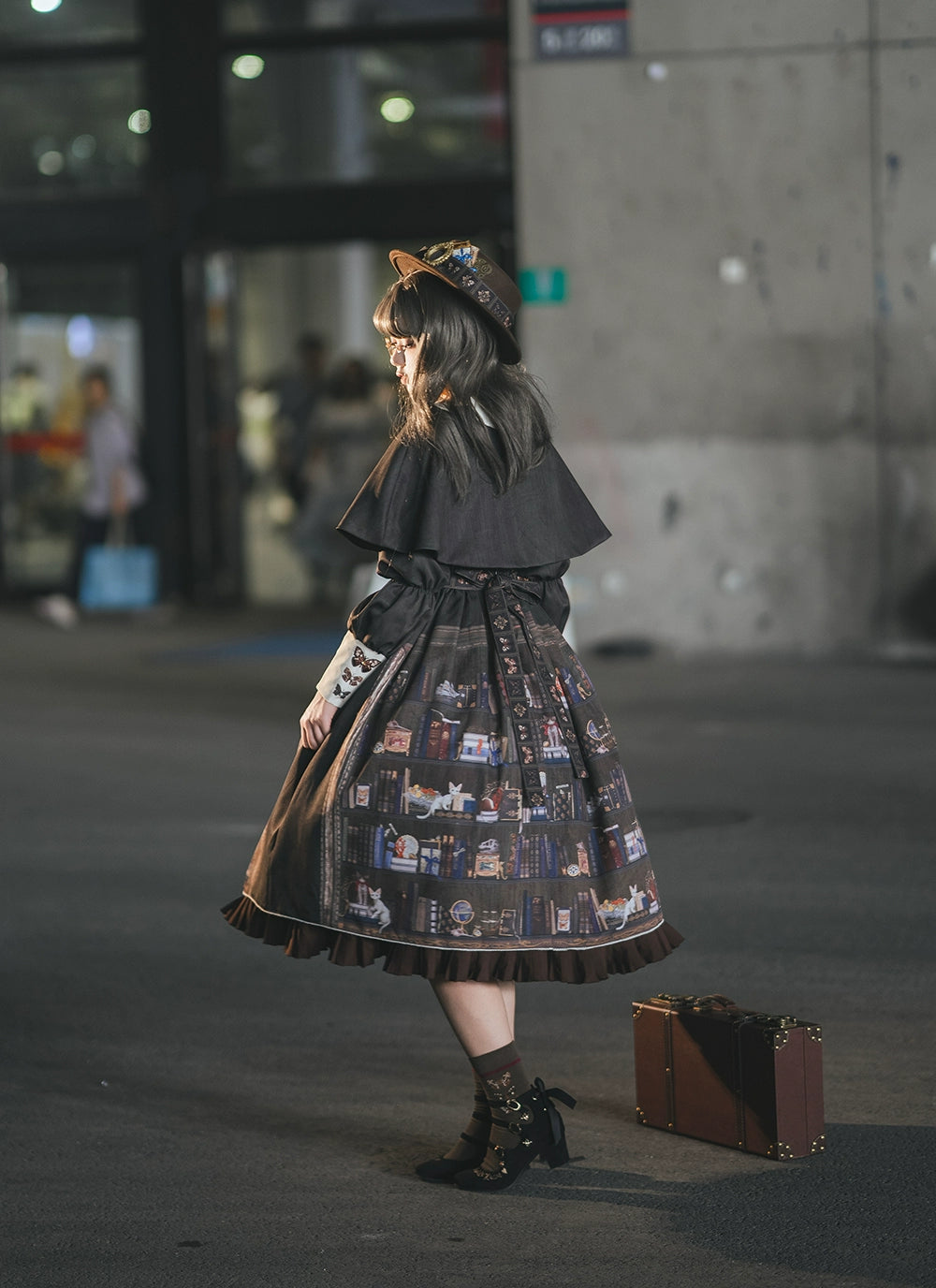 Miss Point - German Bookshelf - Classic Lolita OP Dress & Detachble Cape 44023:792405