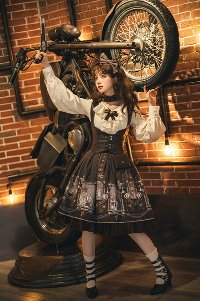 (BFM)Miss Point~Demon Hunter's Diary~Gothic Lolita PU Leather Vest   