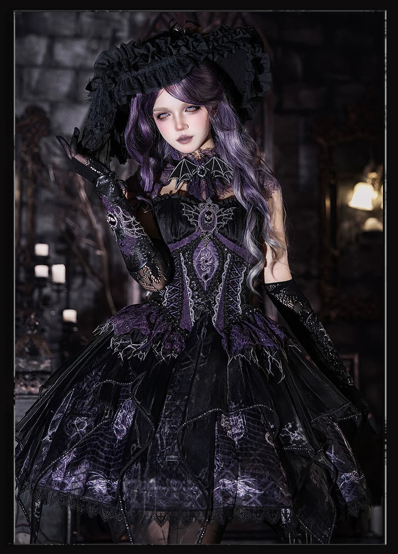 Bone Dragon - Gothic Lolita Corset JSK Dress Set with Embroidery 45654:856863