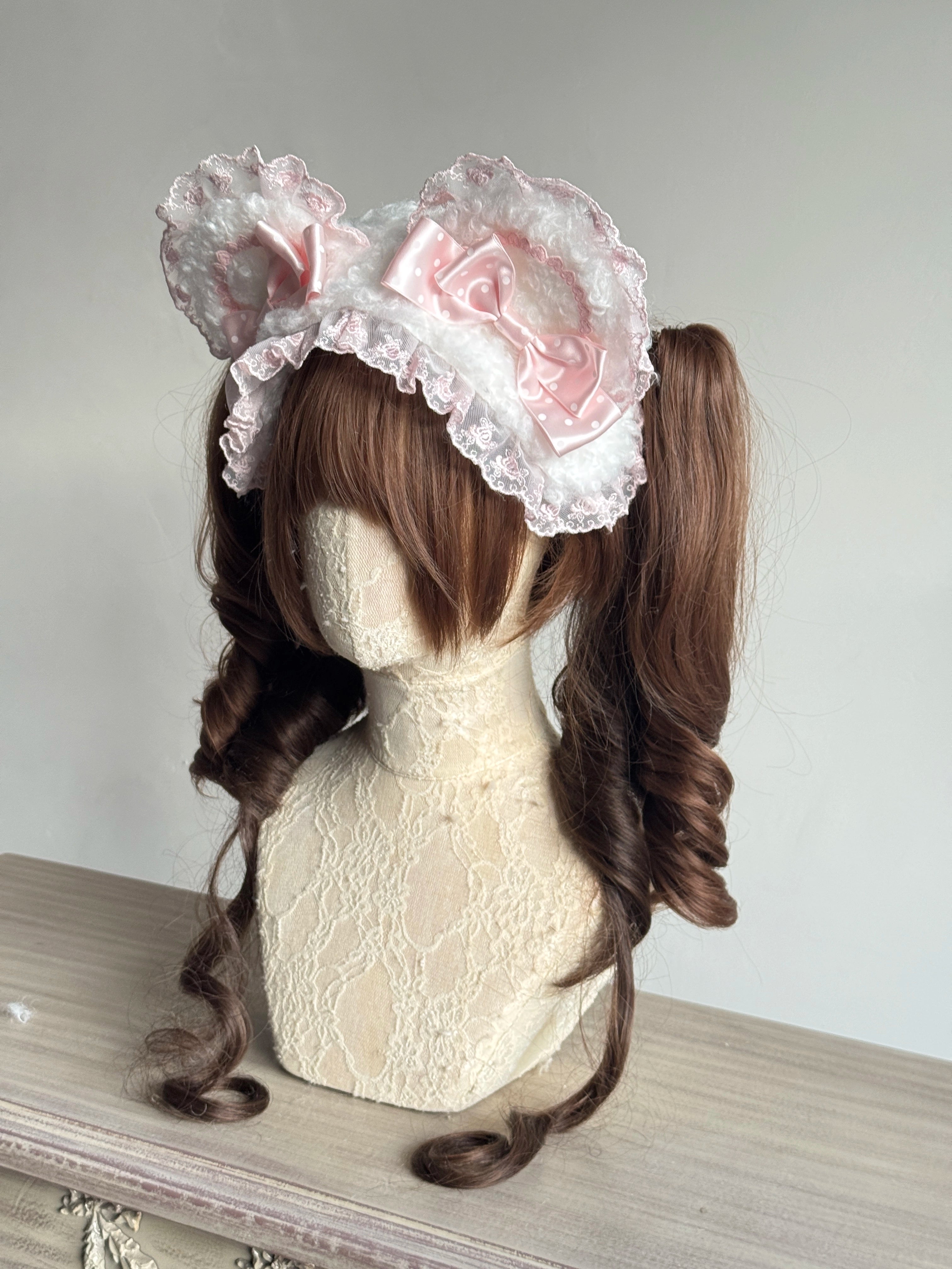 MAID - Sweet Lolita Handmade Lace Headband, Bear Ear Design 44106:795907
