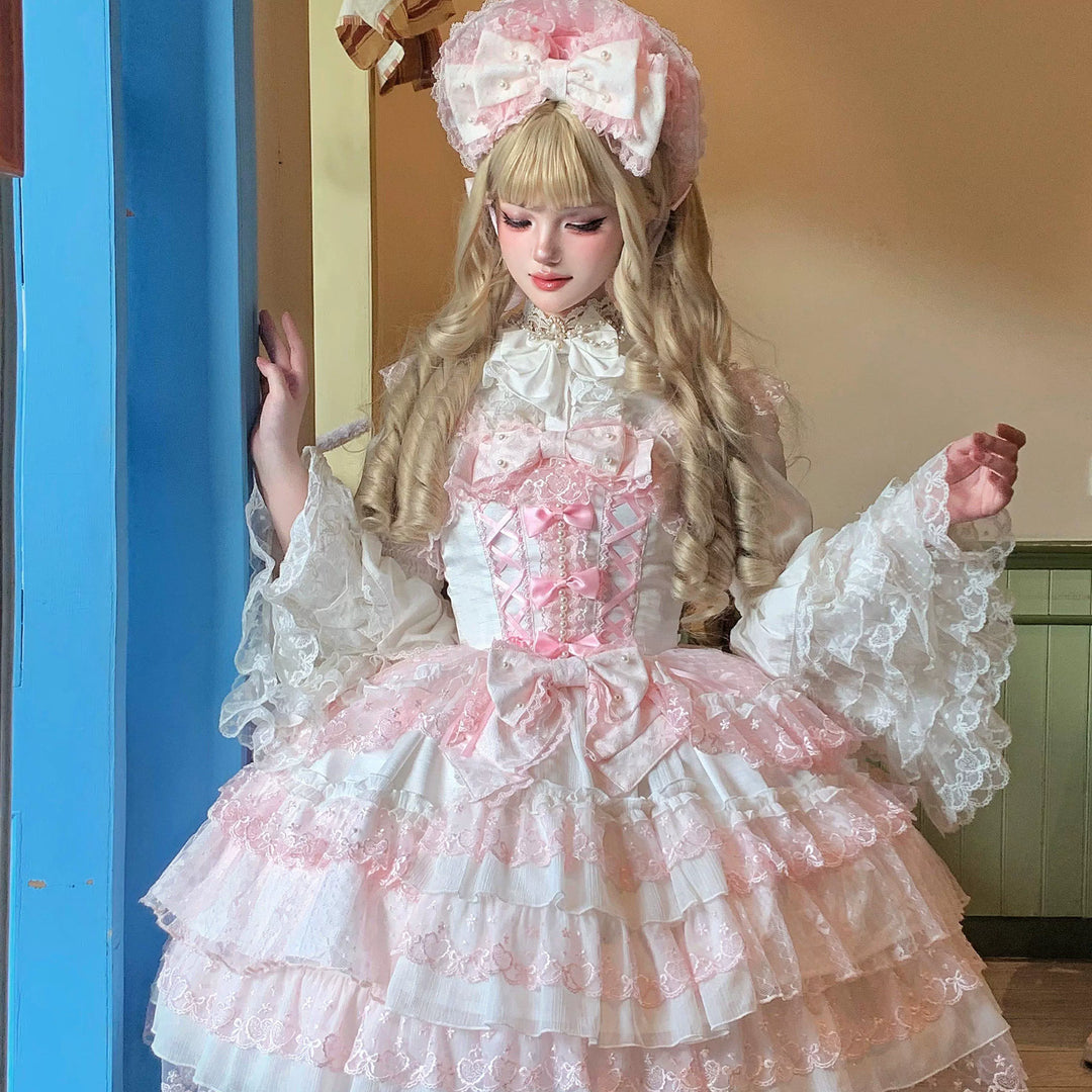 Sugar Girl~Love Overture~Sweet Lolita Blouse Princess Sleeves Lolita Shirt S White 