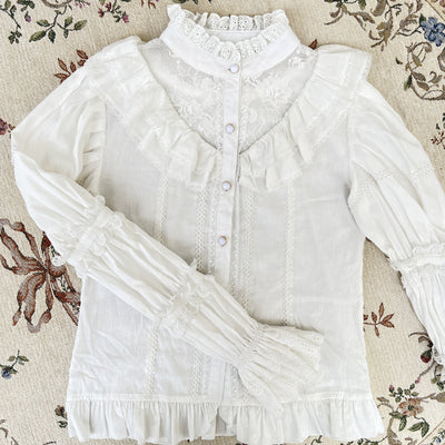Zhijinyuan~Vintage Lolita Slim Corset Skirt S white blouse 