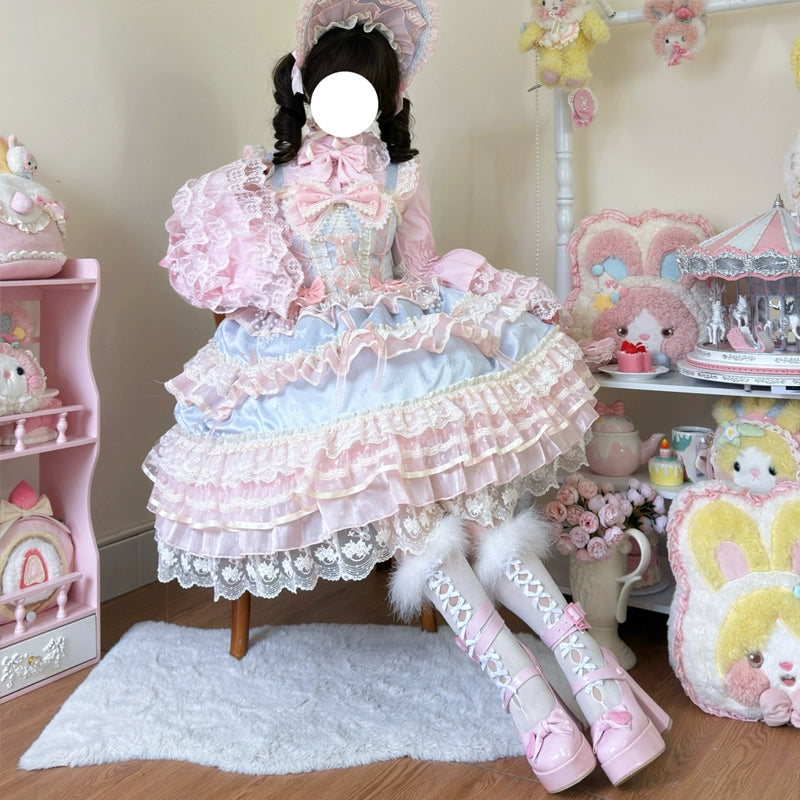 Hanguliang~Star Love Song~Wedding Sweet Lolita JSK Suit Doll-like Dress