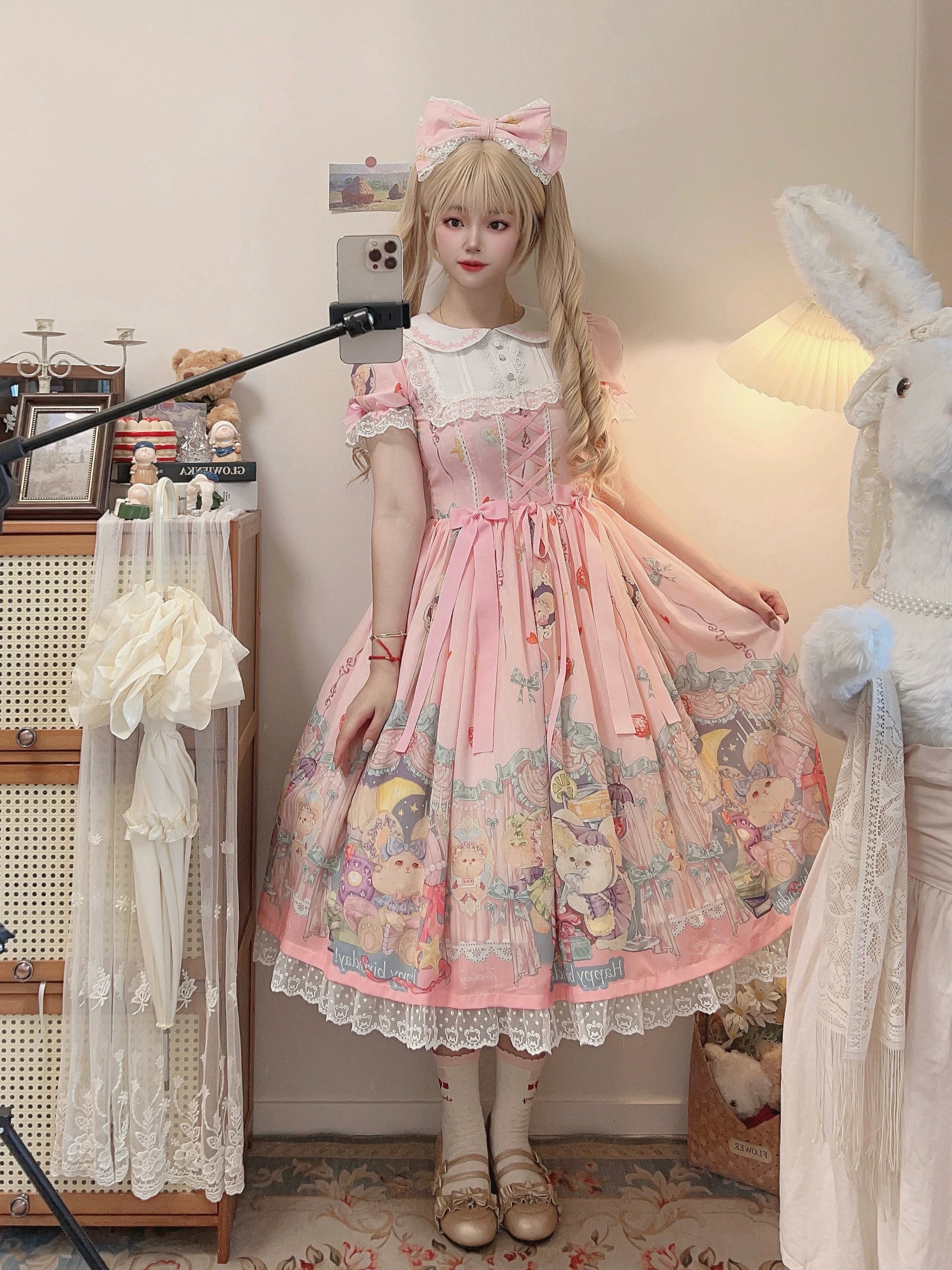 Kiki's Birthday Party - Plus Size Sweet Lolita Birthday Party OP Dress 45855:865915