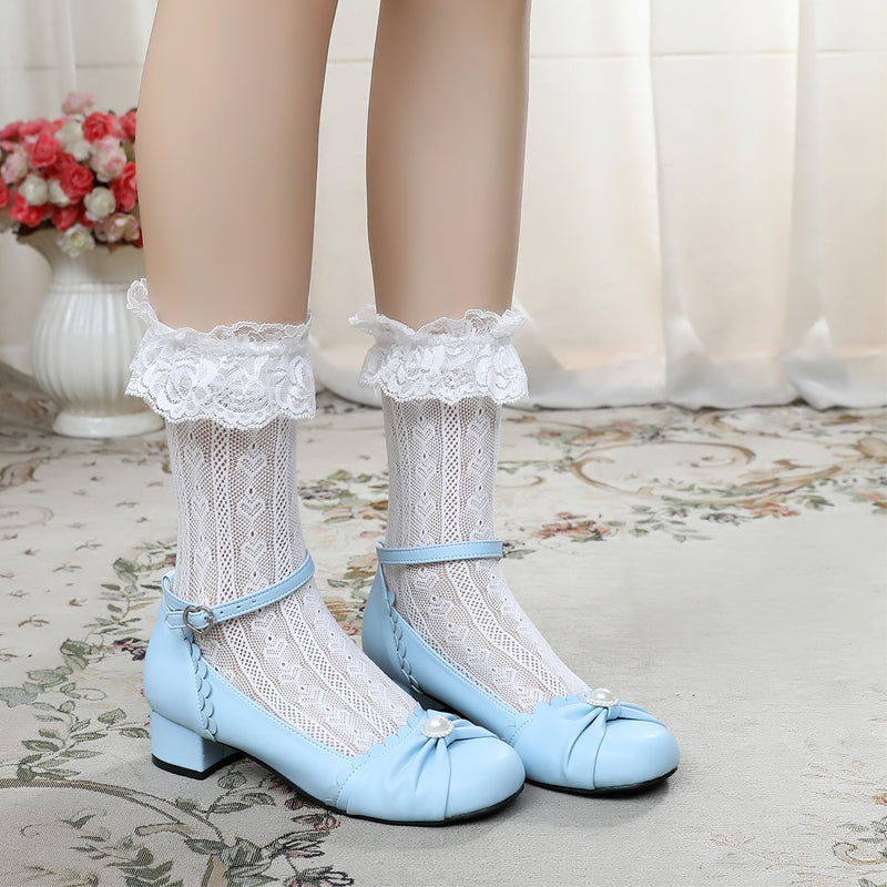 Sosic~Shell Dew~Sweet Lolita Bow Round Toe Shoes 12936:166568