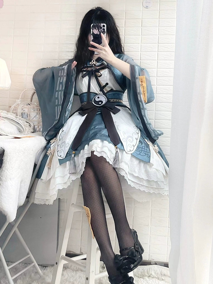 OCELOT~Qi Lolita JSK Suit Chinese Taoism Lolita Dress Set 40644:671762