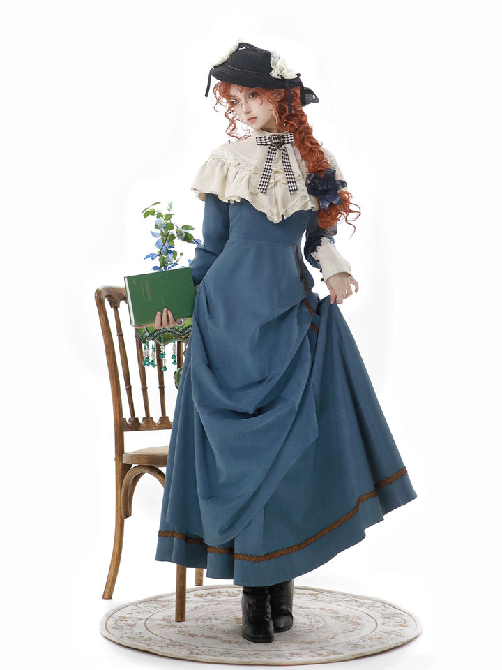 Cornfield Lolita~Classic Lolita OP Retro Blue Lolita Dress