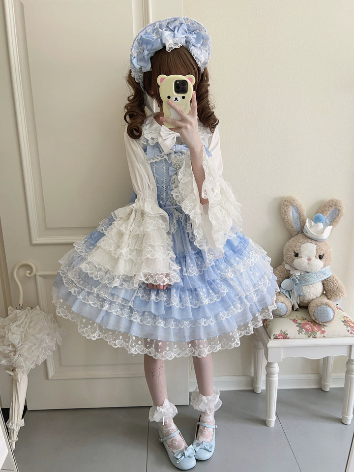 Sugar Girl~Love Overture~Sweet Lolita JSK Suit Tiered Ruffles Dress 40624:685362