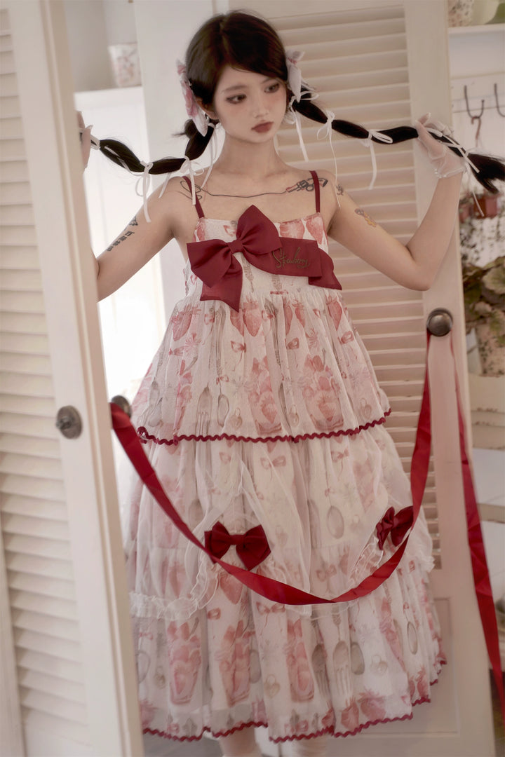Babyblue~Strawberry Box~Sweet Lolita JSK With Strawberry Print 42972:760705