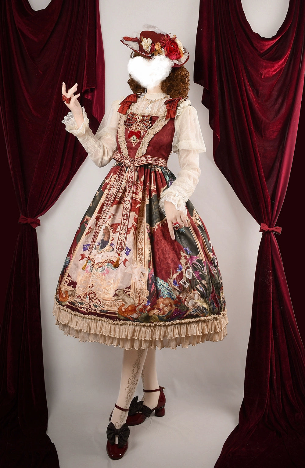 Miss Point~Kaleidoscope~Retro Lolita Dress Oil Painting Print JSK Dress Customized 35394:488278