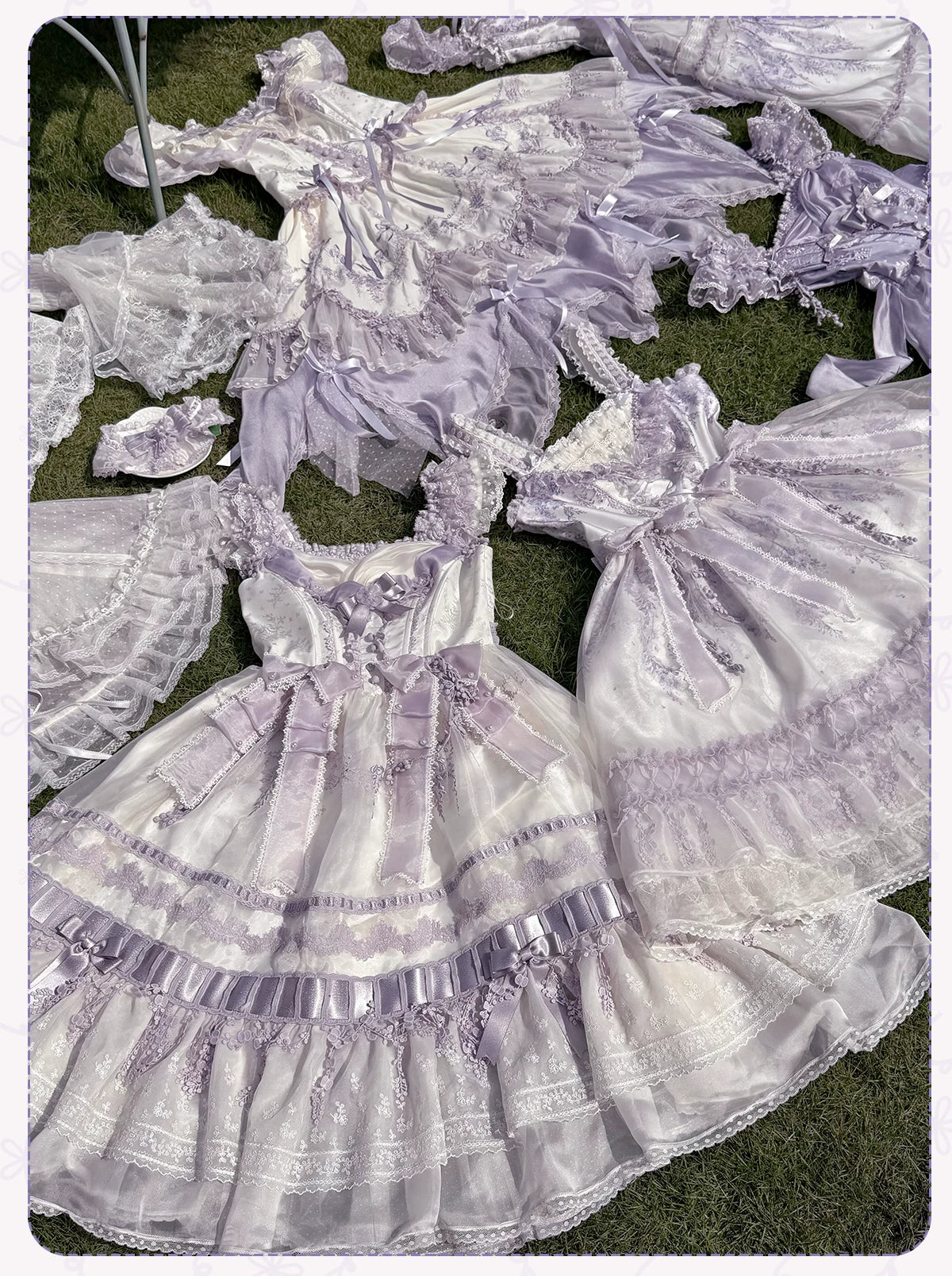 Wisteria Courtyard - Dreamy Purple Classic Lolita Dress, Wisteria Embroidery