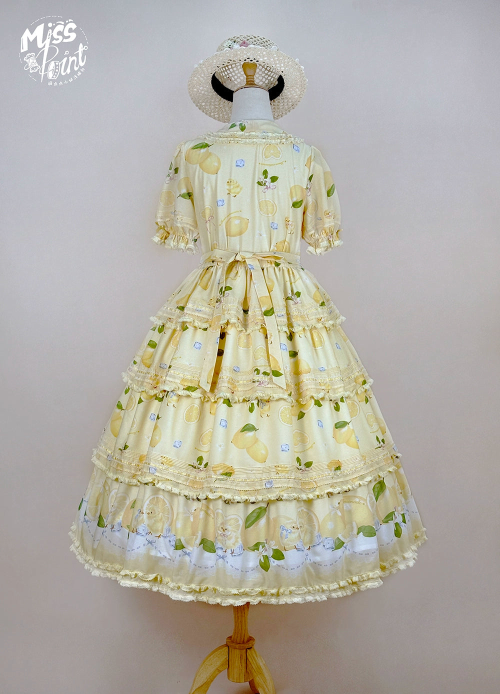 Miss Point~Lemon Chick~Country Lolita Printed OP With Button Front 42984:760438