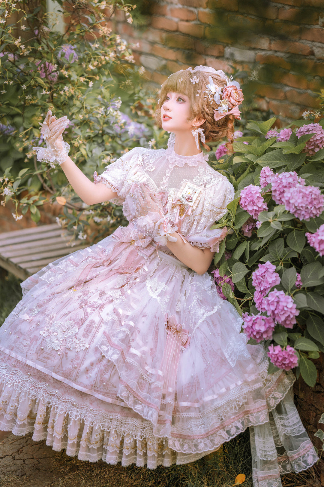Garden Cat~Sunset Realm Lolita Bride Gorgeous OP FS