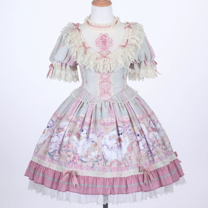 Bolero~Liliana Cat~Sweet Lolita Gorgeous OP Dress with Soft Lace & Organza (L M S XL XS) 42986:760541