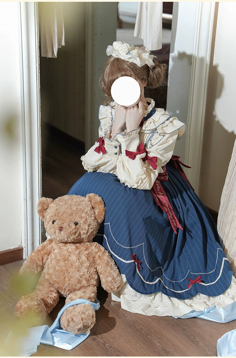 Buling Moon~Sweetheart Puppet~Retro Lolita OP Elegant Daily Lolita Dress   