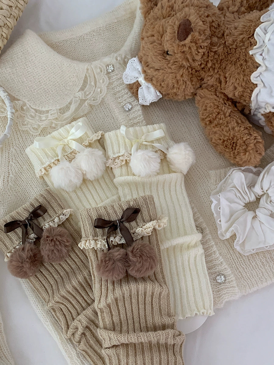 Roji Roji - Sweet Lolita Leg Warmmer Lace and Butterfly Bow