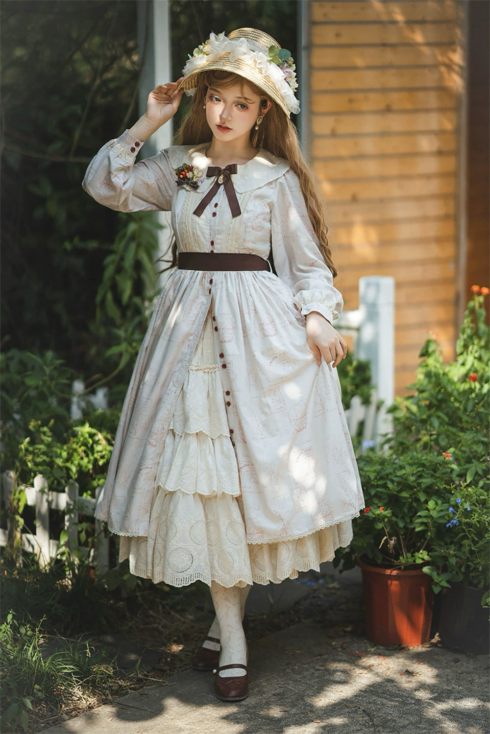 (Buyforme)Miss Point~Forest Lolita Lantern Sleeve OP Casual Dress 29482:341908