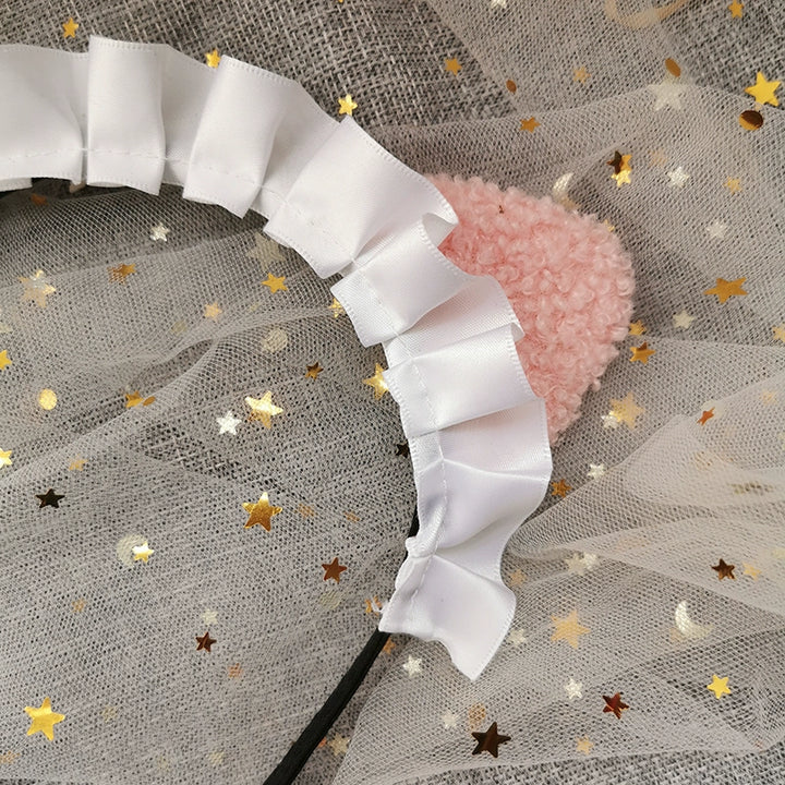 Handmade Sugar Time~Maid Lolita Cat Ear KC Kawaii Hairband   