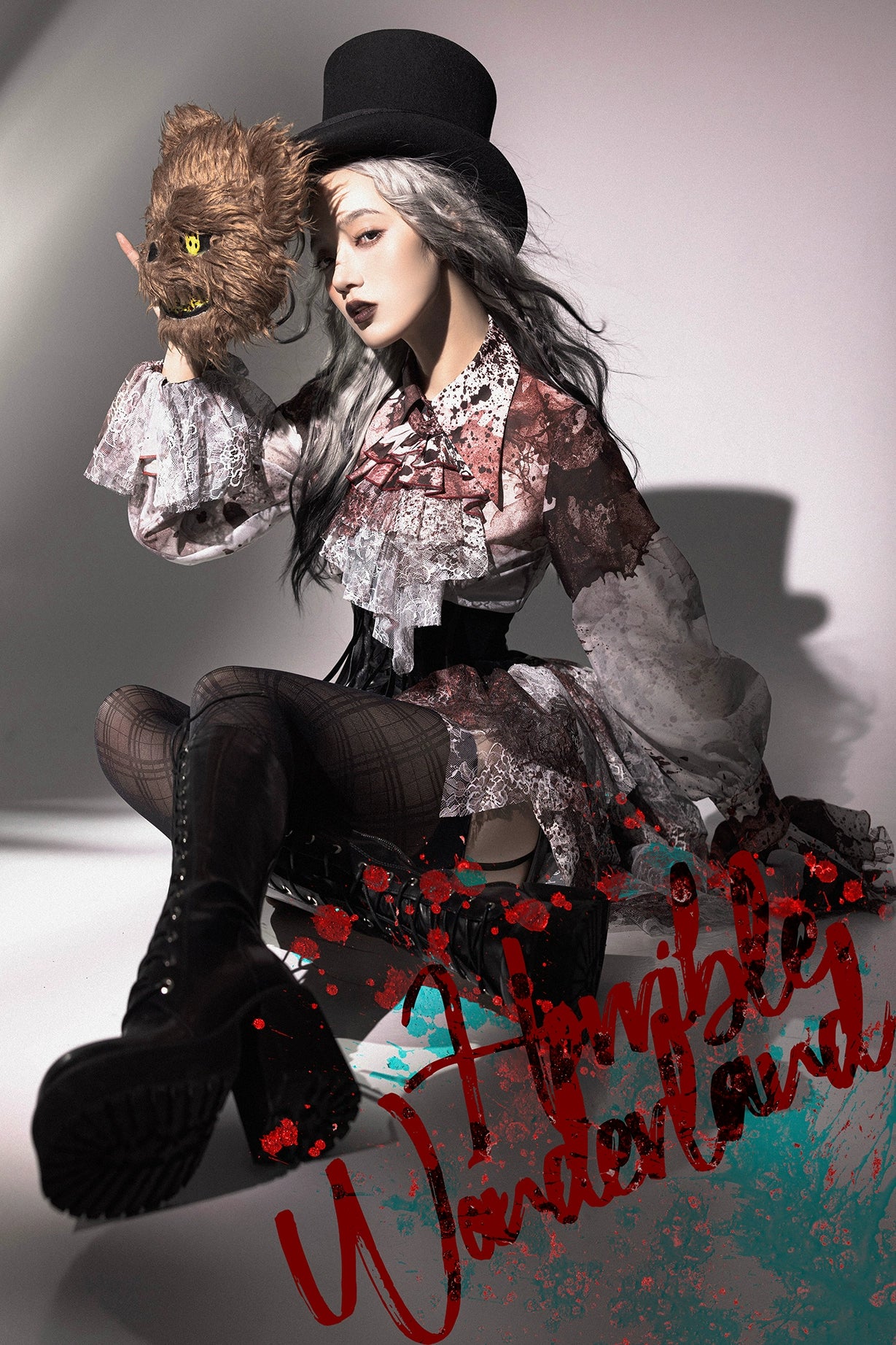 Lilith House~Horror Park~Gothic Lolita Irregular Hem Corset   