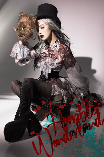 Lilith House~Horror Park~Gothic Lolita Irregular Hem Corset   