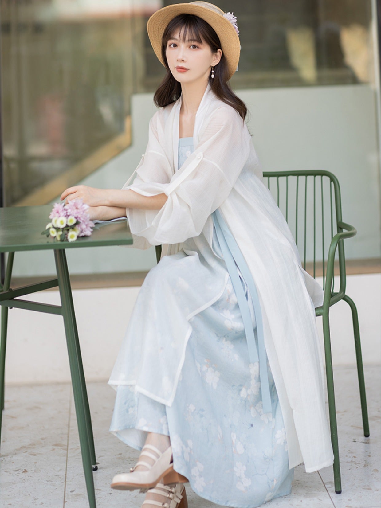 Chixia~Cloud And Water Blue~Elegant Han Lolita Dress and Long Gown   