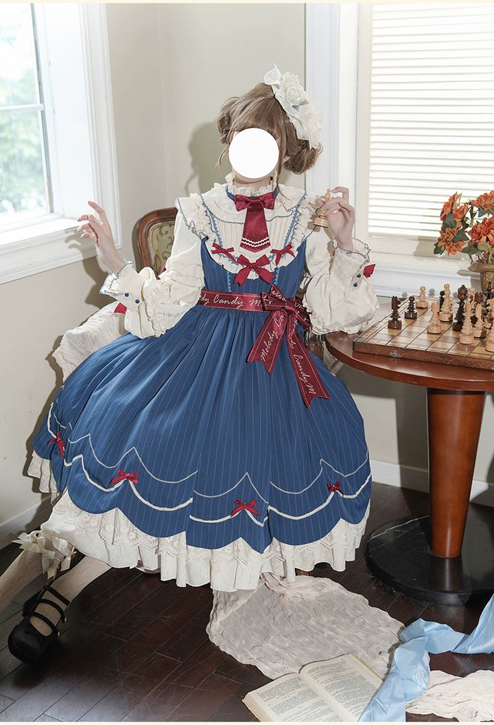 Buling Moon~Sweetheart Puppet~Retro Lolita OP Elegant Daily Lolita Dress   