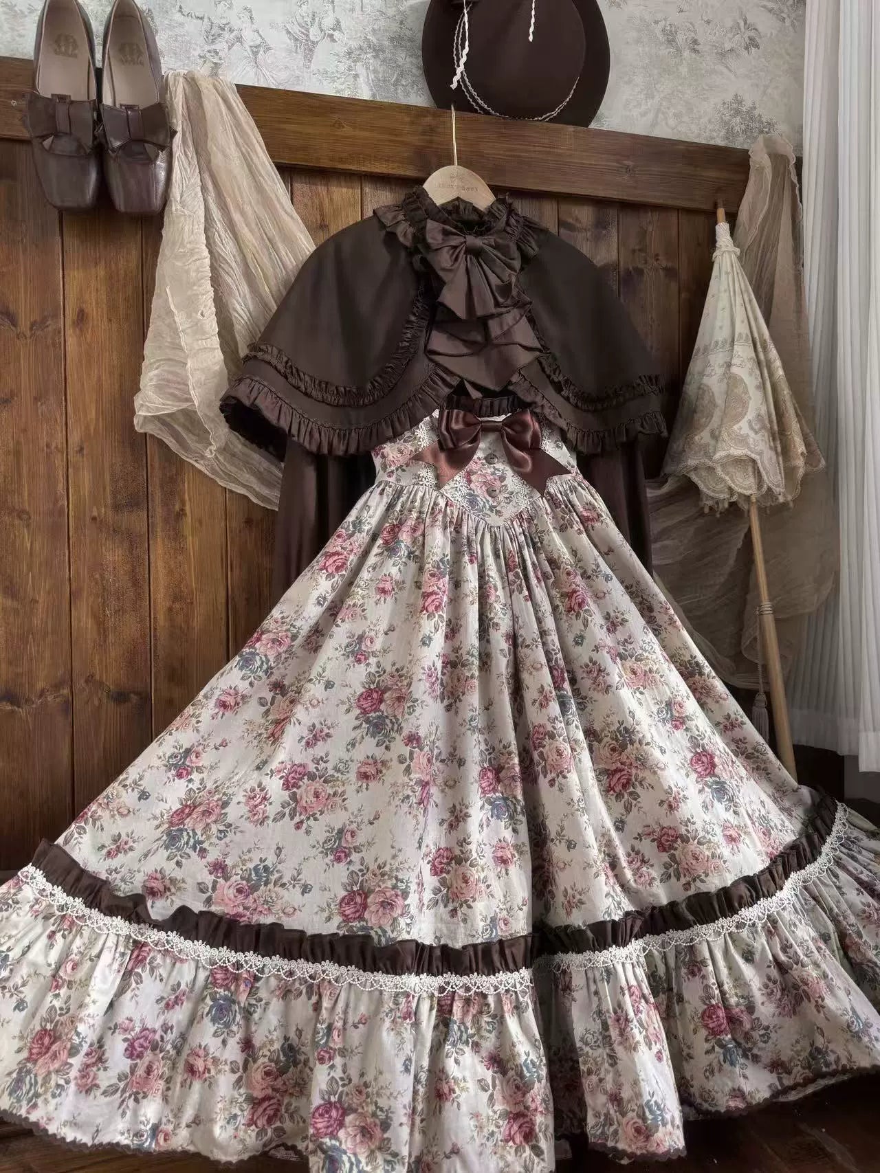 Alice in the Mirror - Albion Reverie - Floral Printed Old School Lolita JSK, Bust-Supporting Dress 44299:802479