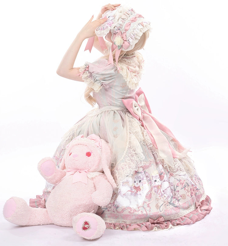 Bolero~Liliana Cat~Sweet Lolita Gorgeous OP Dress with Soft Lace & Organza