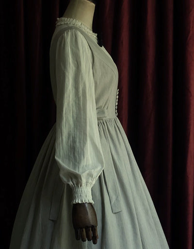 Akane Alois~Grass Leaves~ Elegant Lolita Light Gray Dress   