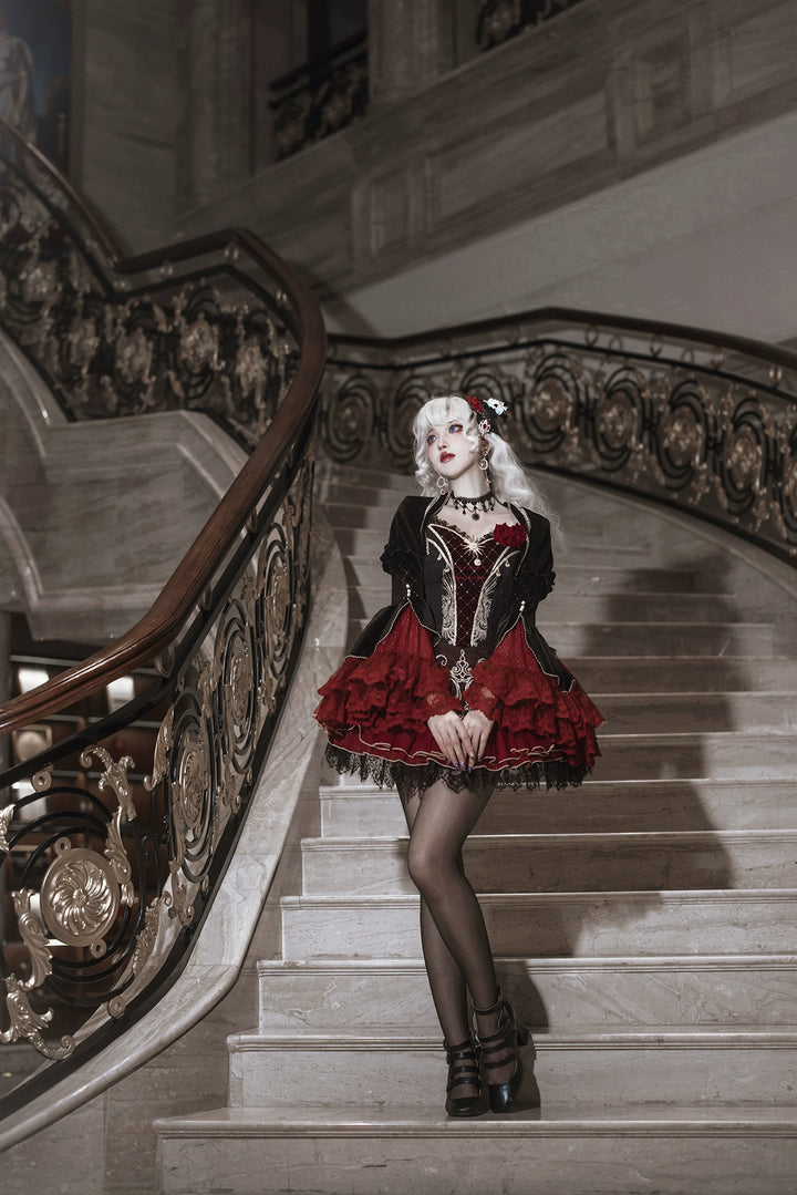 Letters from Unknown Star~Blood Feast~Gothic Lolita JSK Suit Daily Goth Dress   