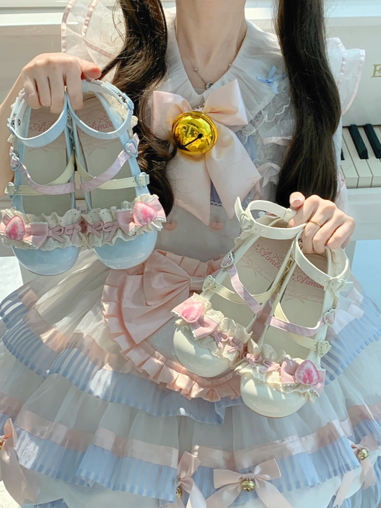 Strawberry Limited - Sweet Lolita Mary Jane Shoes, Strawberry Print 45984:870716
