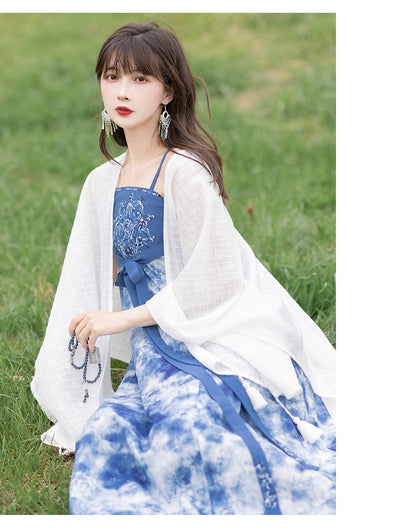 Chixia~Han Lolita Dress and Shawl Tie-dye Hanfu   