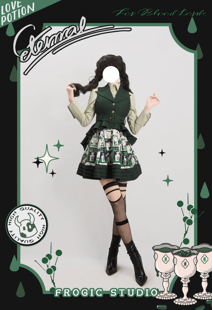 (BFM)Frogic Studio~Magic Pharmacy~Vintage Lolita Vest Retro High-Waisted Lolita Vest   