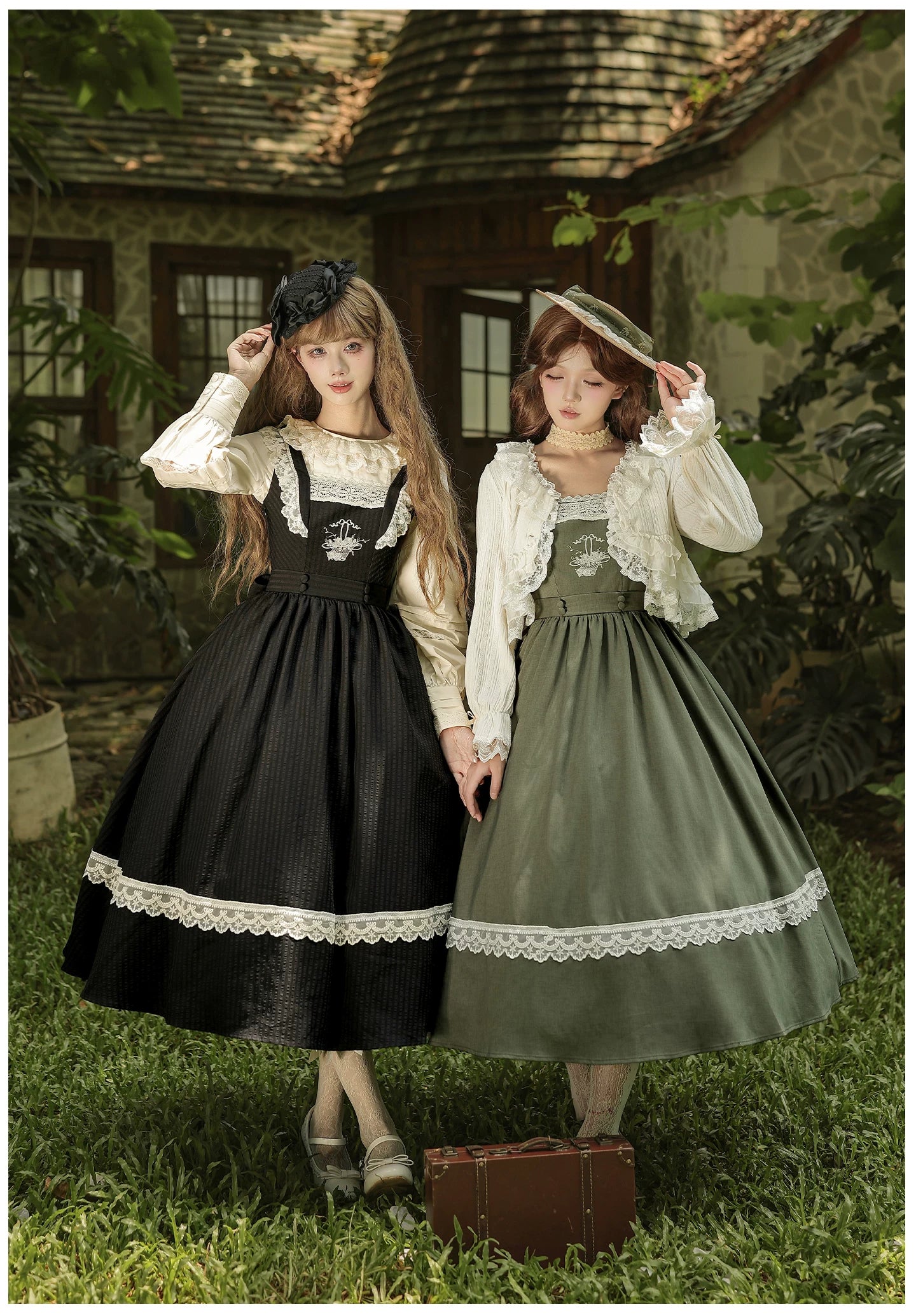 Oak in the Wind - Classic Lolita JSK Dress, Rose Basket Embroidery 45820:863496