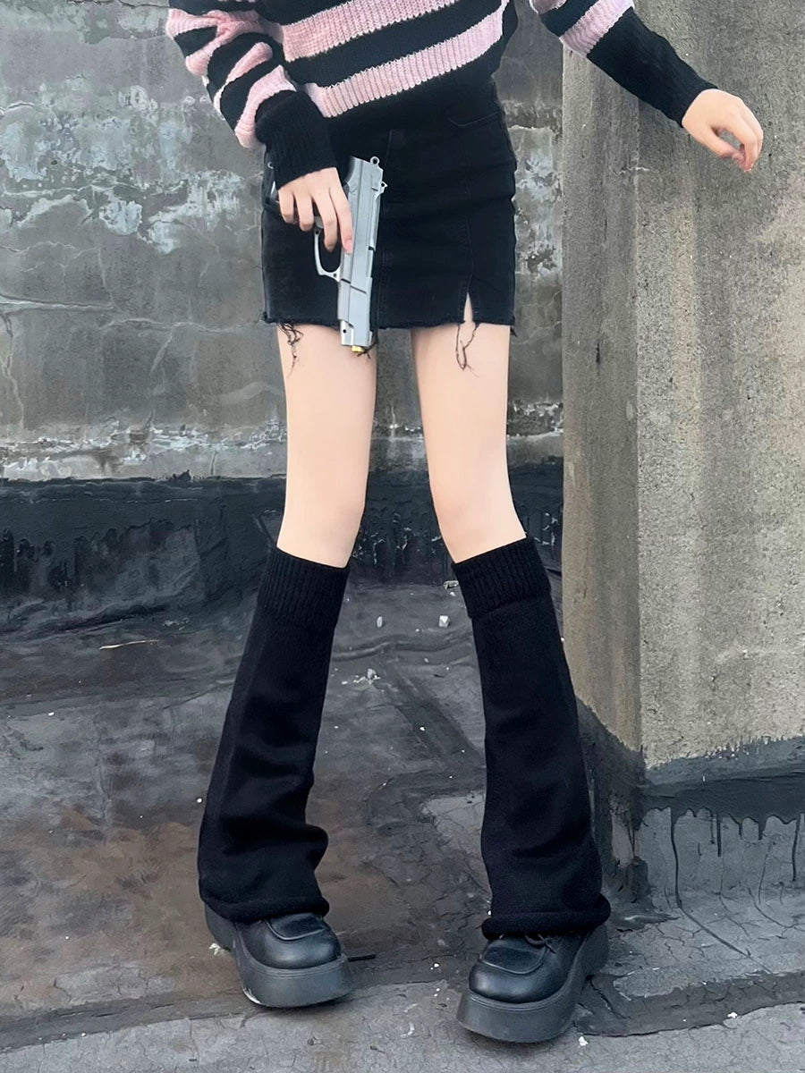 Hua Nai Cat - Winter Lolita Knit Leg Warmer Mid-Calf Socks