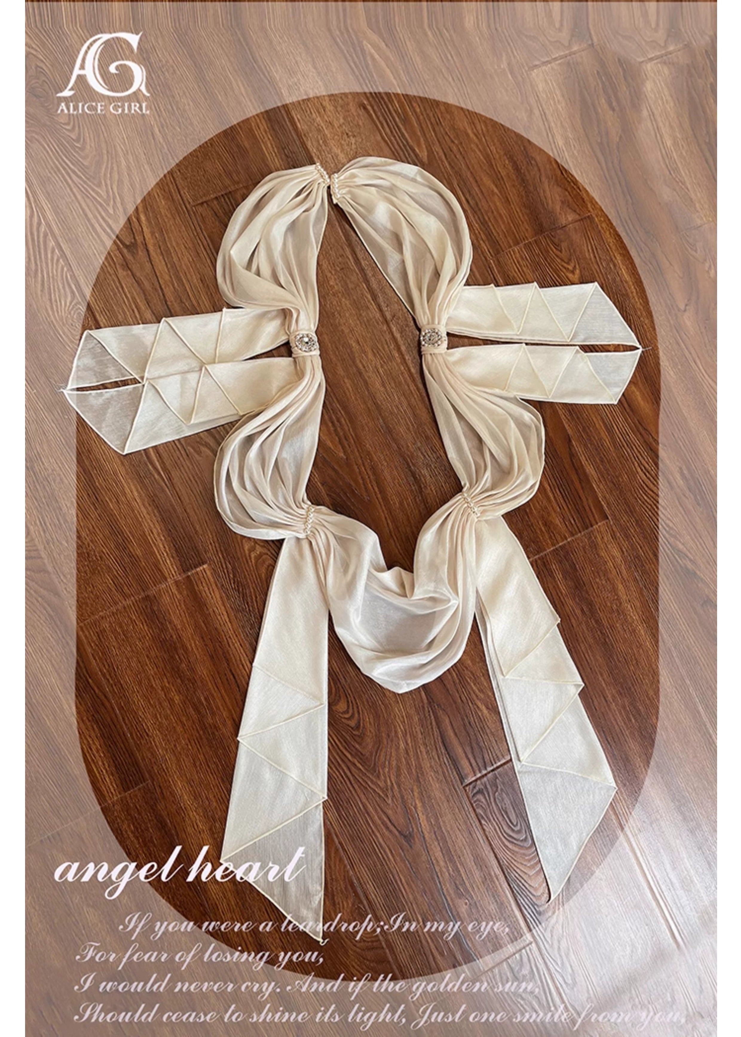Alice Girl - Angel Heart - Sweet Lolita Bow Accessories A Waist Drape Panel