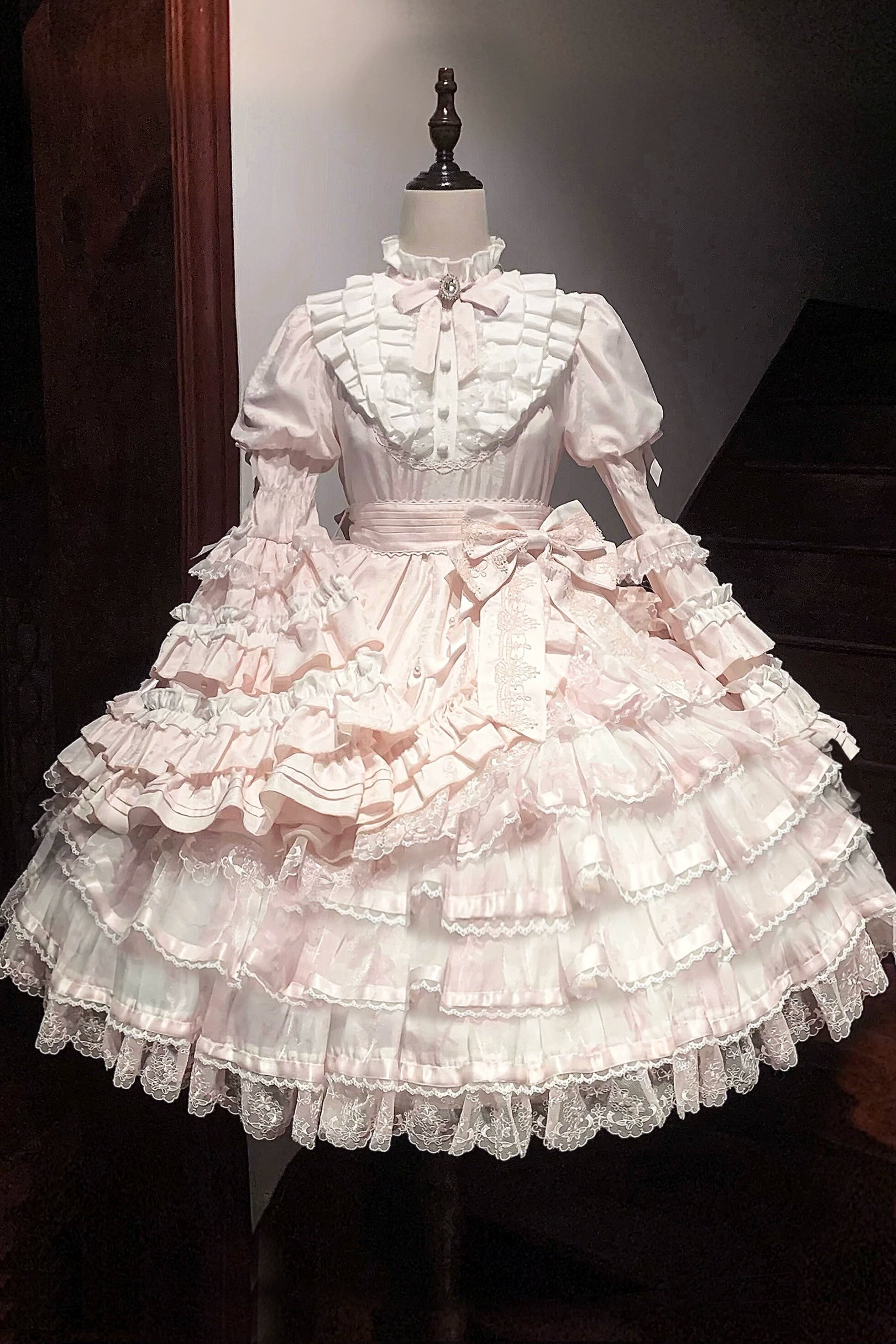 Buling Moon - Solo Puppet - Sweet Lolita OP Dress with Princess Long Sleeves (L M S XL) 42886:756946