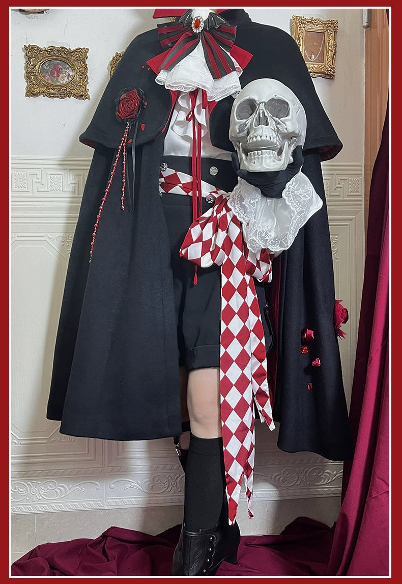 Signorina~Vampire Night Visit~Halloween Ouji Lolita Suit Gothic Lolita Uniform XS Cape suit 