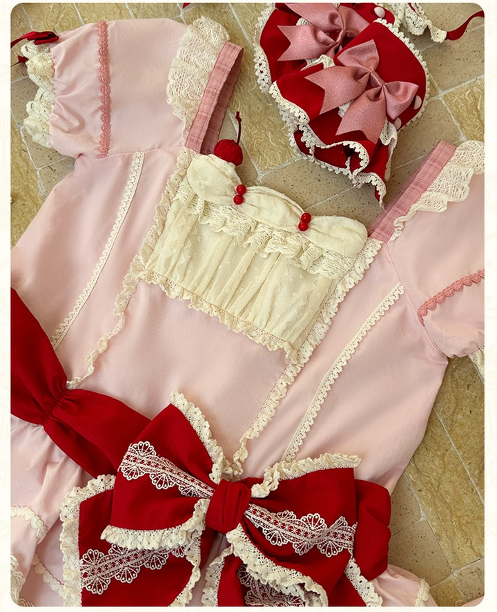 Mademoiselle Pearl~Cup Cake~Sweet Lolita OP Dress Kawaii Lolita JSK SK   